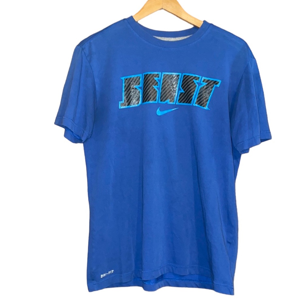 •NIKE•MENS' "BEAST" BLUE SHORT SLEEVE DRI-FIT TEE SIZE MEDIUM